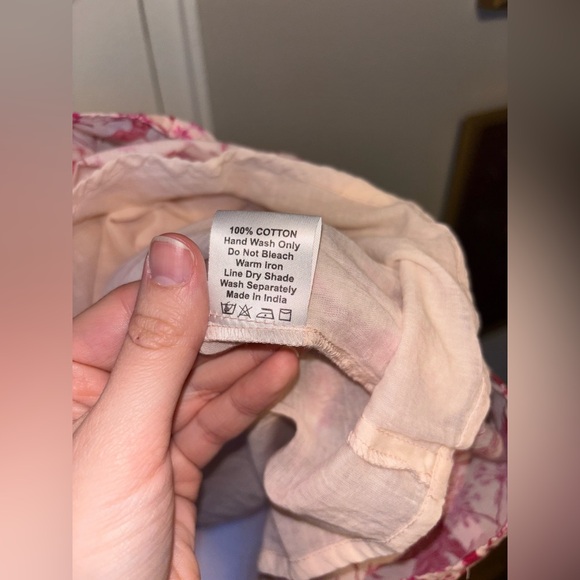 Victoria Dunn Songbird Smocked Floral Block Print Off Shoulder Midi M Cotton - Picture 4 of 6